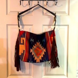 Aztec bag with fringe. Lightly used - great condition